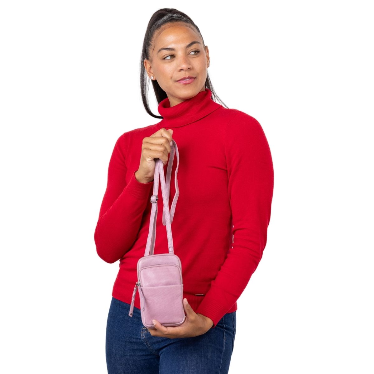 Shay Leather RFID Crossbody by Lady Conceal for Tasers and Pepper Spray